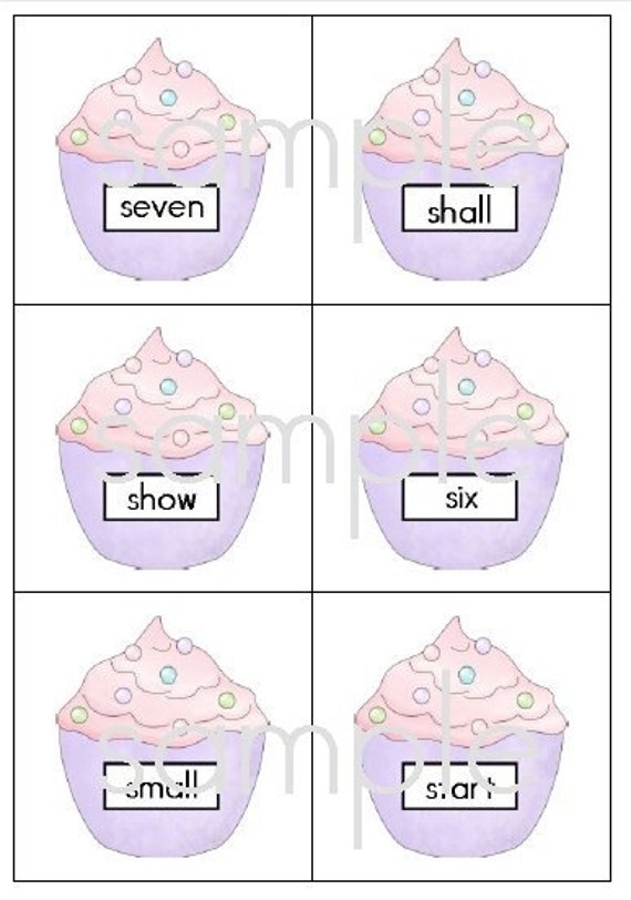 Items similar to Cupcake Flash Cards - Third Grade Dolch Sight Words ...