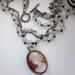 Vintage Carved Shell Cameo Convertible Repurposed Necklace - Bridal Wedding Jewelry, Rosary Beads, Pearls, Sterling Silver by JryenDesigns
