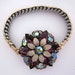 Repurposed Purple Rhinestone Bracelet, Vintage Rhinestone Flower, Upcycled Watch Band Bracelet, OOAK Assemblage Jewelry - JryenDesigns