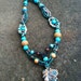 Kinda Like Dubstep - handmade hemp necklace wire wrapped stone turqouise quartz copper