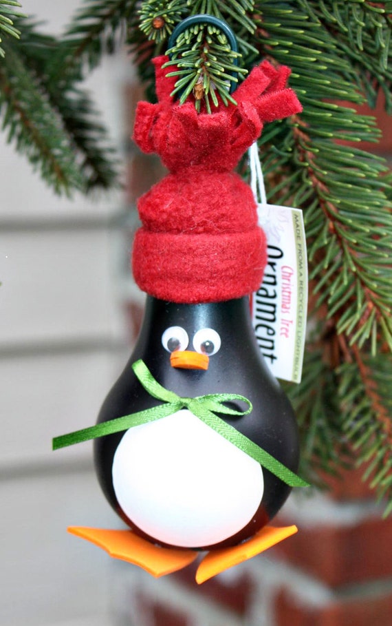penguin christmas tree ornament made from a recycled penguin christmas tree ornament made from a recycled
