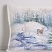 Winter Scene Pillow Hand Painted Decorative Accent Made in Canada