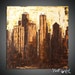 18" x 18" Original Abstract Modern Chicago City of Lights textured Painting - Home Decor