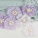 Louisa May Alcotts Lavender light purple - shades of purple Sheer Fabric Flowers with pearl center embellishments - 542443