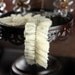 Valenciennes Collection - Mercy 547776 - chiffon and Tulle Ruffle trim with frayed edges and a rhinestone chain - cream Ivory