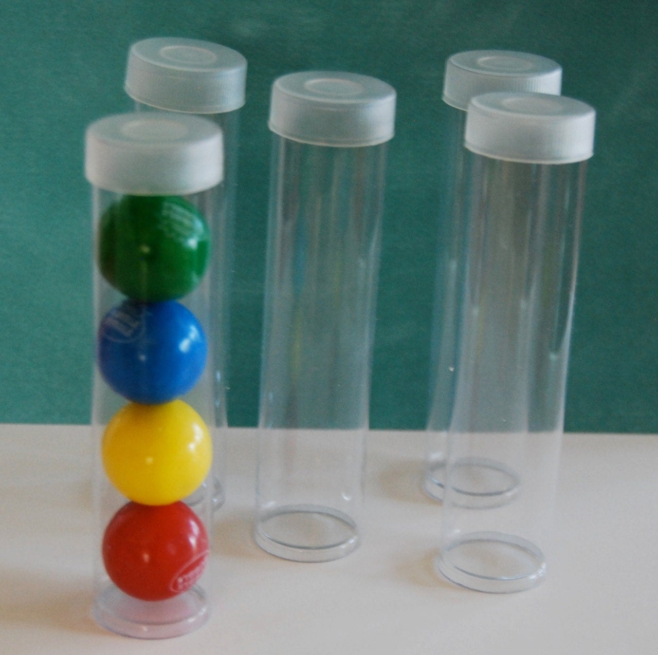 Small Clear plastic tubes with caps Qty 25 use for storage