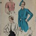 1940s Vintage Vogue 6311 Sewing Pattern Bolero with Three Sleeve Variations Bust 34