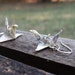Recycled Comics Origami Paper Crane Dangle Earrings