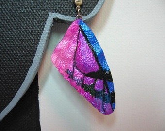 Vibrant Purple butterfly wing earrings