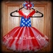 Adorable Patriotic tutu dress Babys first fourth of July dress with Coordinating boutique Bow 3 mon 6 mon, 9 mon, 12 mon, 18 mon, 24 mon