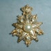 vintage gold plated filigree royal crown star crystals pearl cabochon brooch