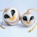 Needle felted owl ornaments - set of two