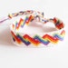 Rainbow friendship bracelet, colorful pride bracelet, cotton bracelet, zigzag pattern, LGBT bracelet (made to order)