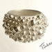 Oversized Sterling Silver Bubble Ring - raised dots, hand carved