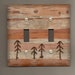 birch bark covered light switch plate - double