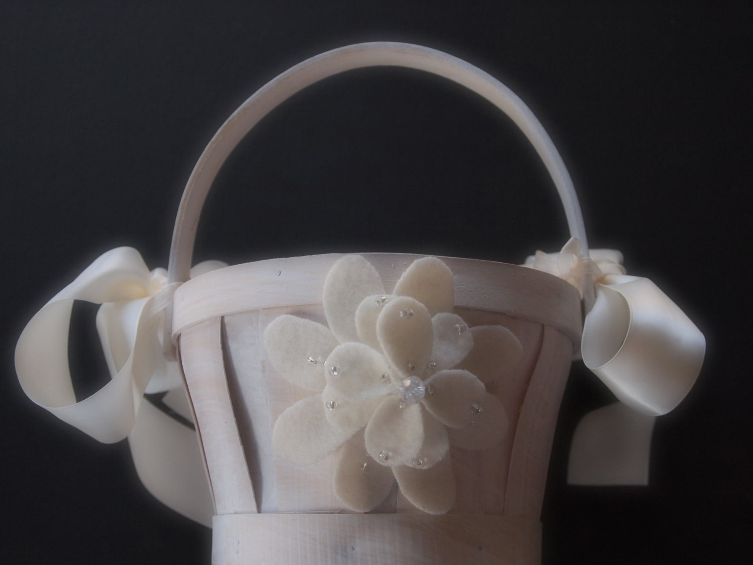 Flower Girl Basket Wedding Ivory
