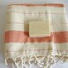 Ultra thin Turkish Towel, Peshtemal, Beach towel, pareo, sarong, Spa, 100% natural cotton, Coral