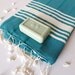 Elegant Turkish Towel, Natural Soft Cotton Bath and Beach Towel, Peshtemal, Dark Green