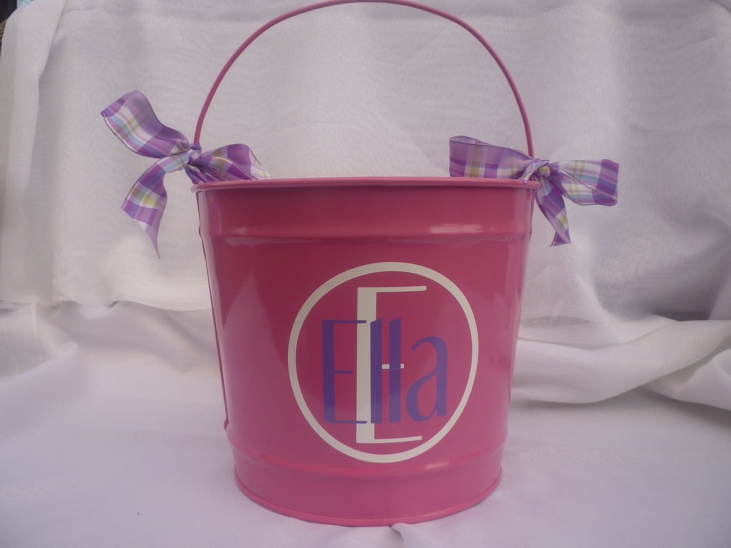 Personalized Easter Basket 10 ct. Metal Pail by MateriallySpeaking