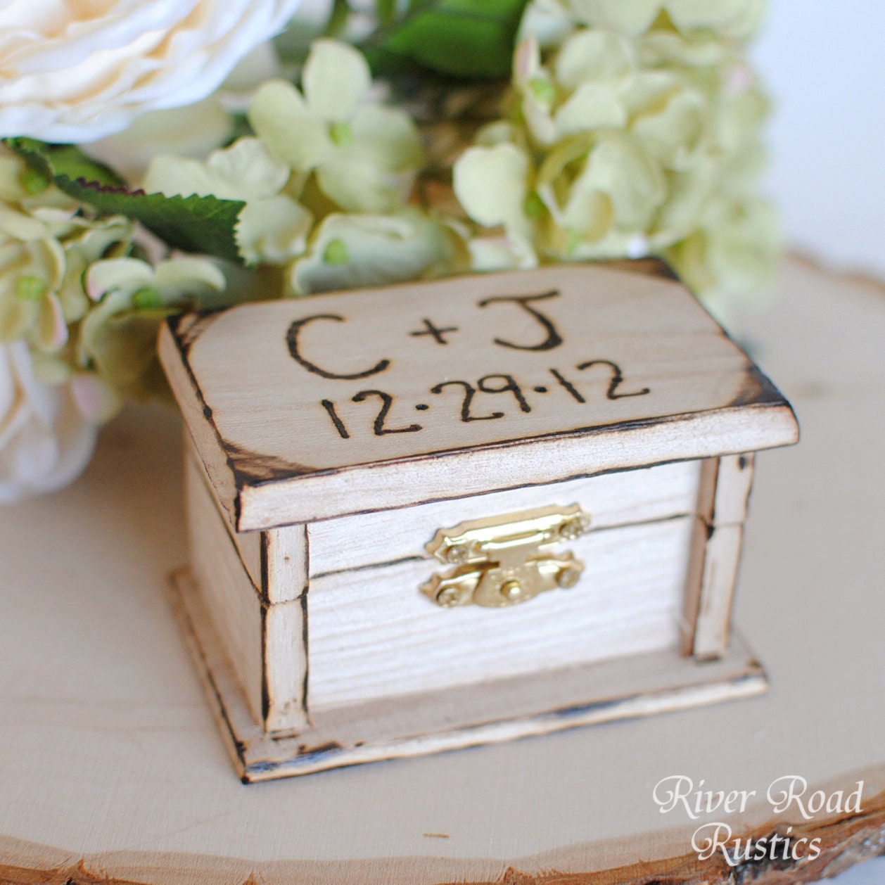Petite Rustic Wedding Ring Box Keepsake or Ring Bearer Box