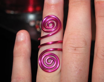 Wire Wrapped MADE to ORDER Knuckle Ring With Spirals