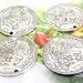 5Beads--- Charm Big Coin Money Pendant Link Beads Silver Plated Filigree Findings Metal Connector Link Beads 38mm 3L