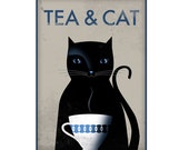 Tea & Cat. Print poster 16,5 x 11,6 (A3)