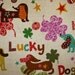 Dachshund, on ivory, fat quarter, pure cotton fabric