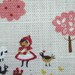 SALE - Red Riding Hood among coral pink trees, fat quarter, cotton linen blended fabric