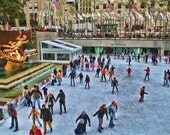 New York Photograph - Ice Skating - Rockefeller Center - New York City - Winter - Christmas - Joy - Snow - Art Print New York Photograph - Ice Skating - Rockefeller Center - New York City - Winter - Christmas - Joy - Snow - Art Print