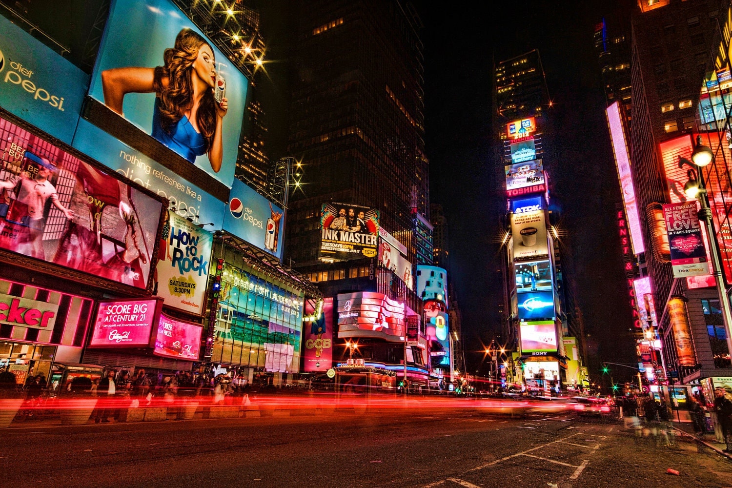 New York City Times Square at Night Urban by JoshFriedmanPhoto