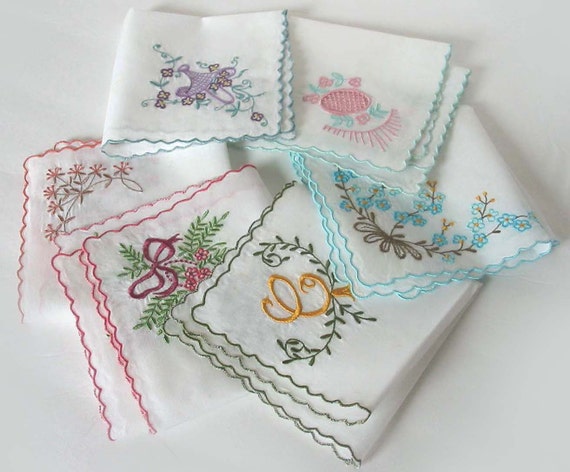 CUSTOM Embroidered HANDKERCHIEF for Weddings by BelleCoccinelle