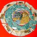 95 KITTENS in a BASKET with FOCAL Center Mosaic Tiles Tesserae Handmade Cut Dinnerware Plates Dishes Flowered Mosaics