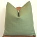 On BOTH SIDES - Designer Pillow - Decorative Pillow - Throw Pillow - Green - Linen - Belgian - 20 in Square
