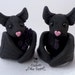 Black Bat Halloween Wedding Cake Topper