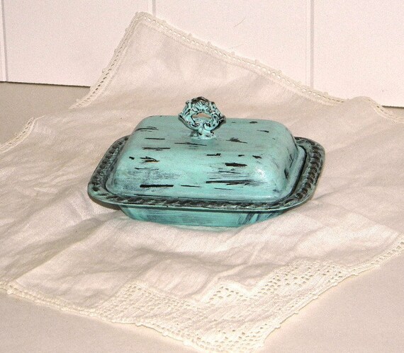 upcycled silverplate butter dish shabby and chic robbin egg upcycled silverplate butter dish shabby and chic robbin egg