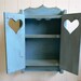 Hand Painted Ocean Blue Wall Cabinet - Beach Cottage Vanity Shelf - Cottage Chic Cabinet