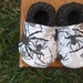 Baby Shoes with Spiders for Boys or Girls - Grey/Gray and Black and White - Gothic - Made to Order Sizes 0-24 months
