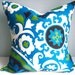 SET of Two-Indoor / Outdoor 16x16 Designer Pillow In Suzanie Blue Moon