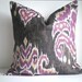 SET OF TWO- 16x16 Designer Pillow In Marreskesh Ikat Dusk
