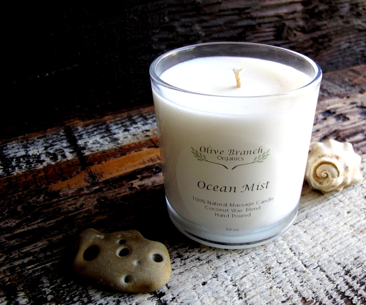 Organic Candle OCEAN MIST Coconut Wax Candle Essential Oils