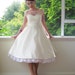 1950's Style Black or White Wedding Dress with Polka Dot Overlay, Sweetheart Neckline, Tea Length Skirt and Petticoat - Custom made to fit
