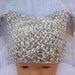 Knit Baby Hat - heather grey and off-white - 0 to 6 months