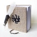 Peacock Hand's embroidered fabric covered notebook or journal with bookmark Winter holiday gift