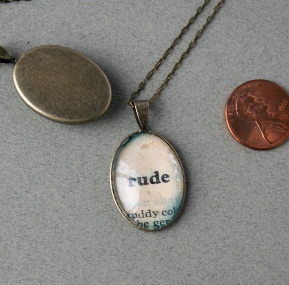 Custom dictionary word pendant necklace made original mid