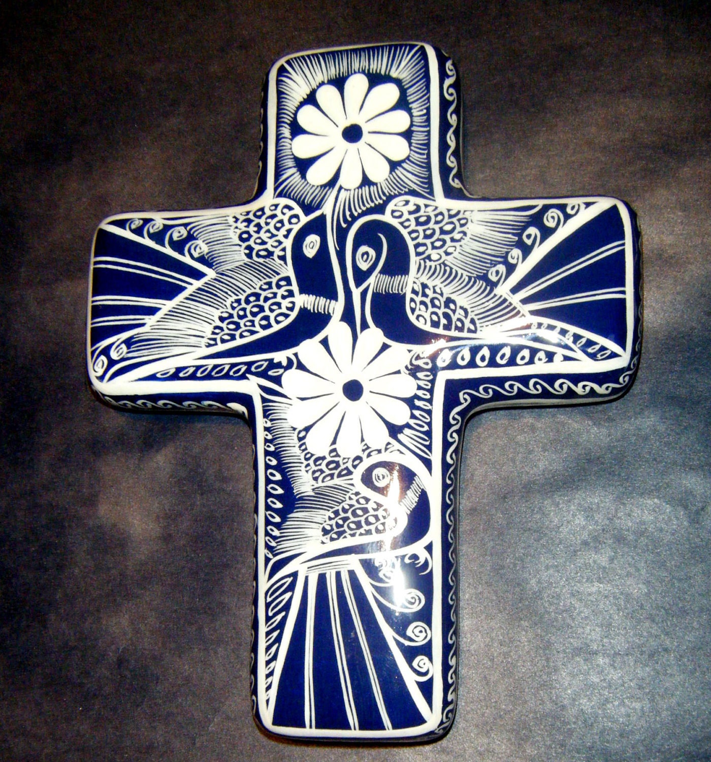 Mexican folk art hand painted cross Home Decor by mexic2theworld