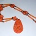 SALE-Lovely Art Deco 1930s Vintage Coral Celluloid Teardrop Necklace