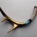 Gold, Aqua, Gray & Purple Chevron Painted Antler - Small/Medium