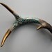 Bronze Painted & Turquoise Sequined Antler - Small