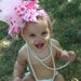 Over The Top Boutique Bow -- Pink Cake Smash Bow with matching headband -- Over The Top Birthday Bow